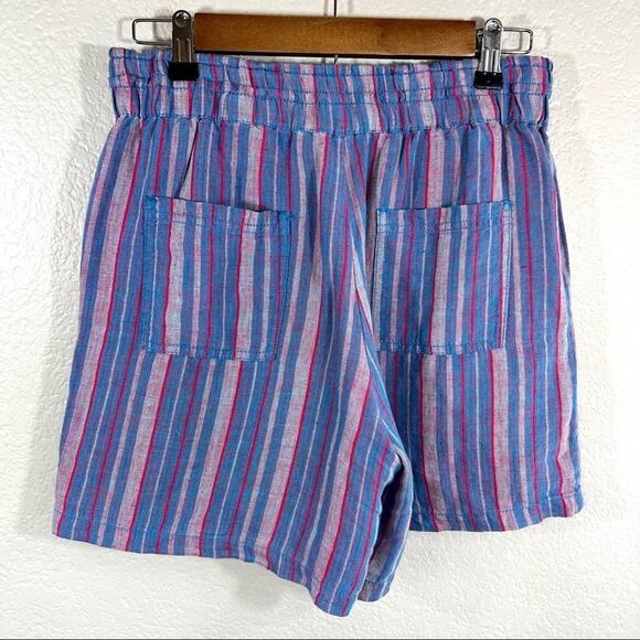 Anthropologie multicolored periwinkle vertical stripe drawstring shorts - Picture 7 of 12